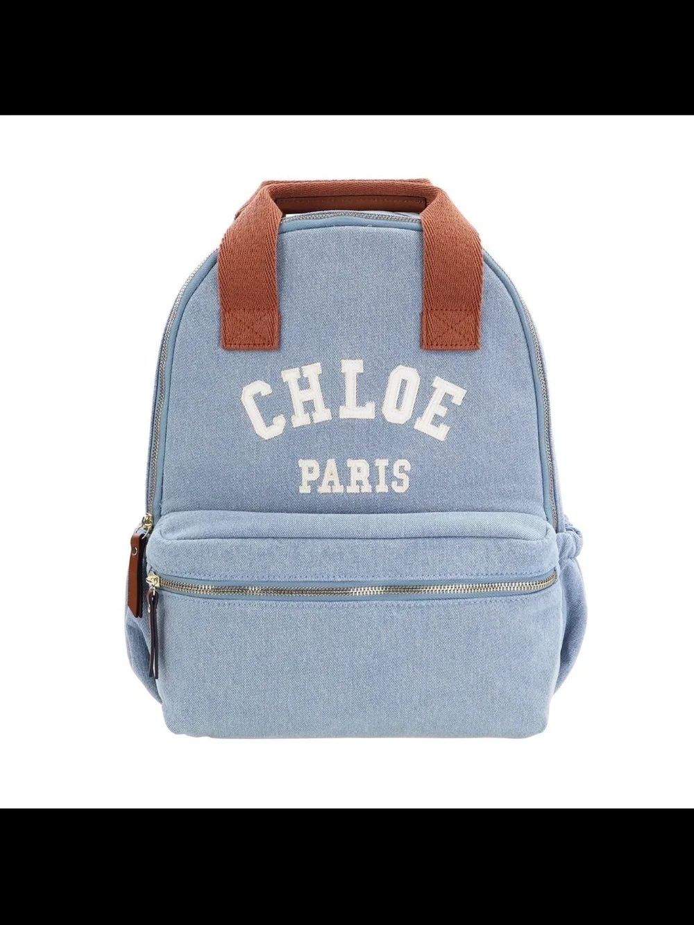 Chloé Denim 'Chloe Paris' Backpack with Brown Handles
